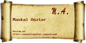 Maskal Aszter névjegykártya